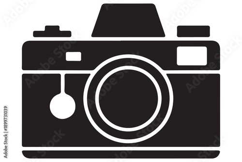 Camera silhouette illustration isolated on white background vector illustration

