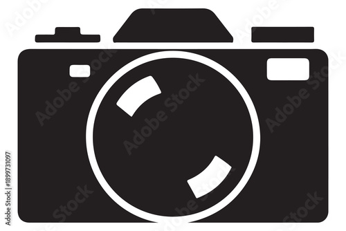 Camera silhouette illustration isolated on white background vector illustration
