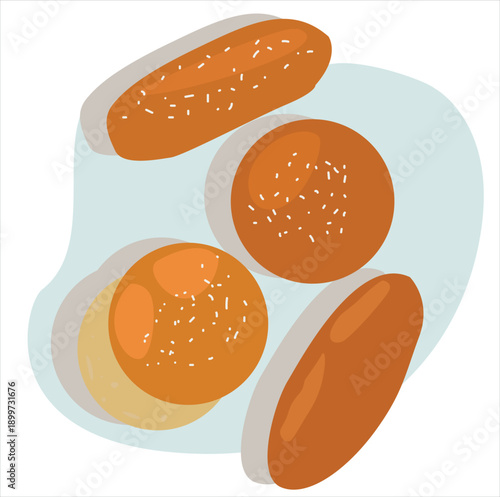 bread. crusty loaf of bread,. vektor
