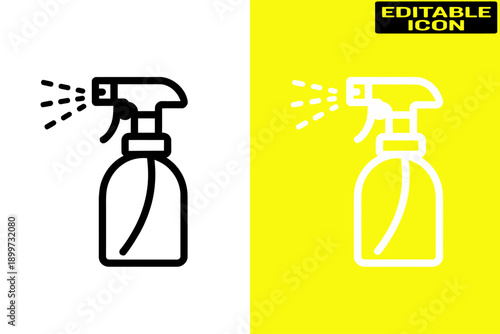A comparison of a spray bottle on a white and transparent background Vector