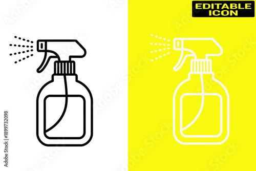 A comparison of a spray bottle on a white and transparent background Vector