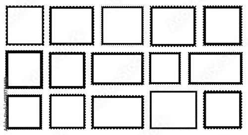 A collection of twelve black frame outlines resembling film strips ideal for graphic design on transparent background silhouette high quality professional