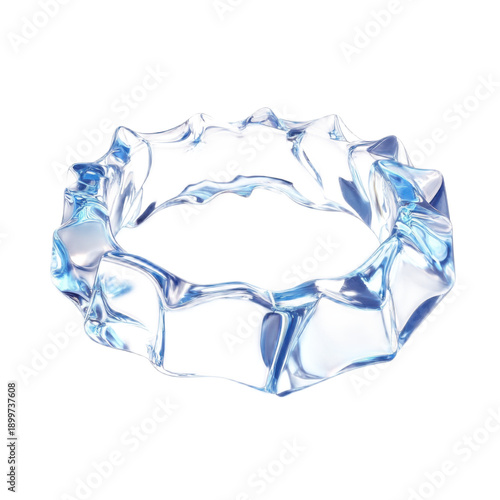 A blue and white ice ring with a blue center