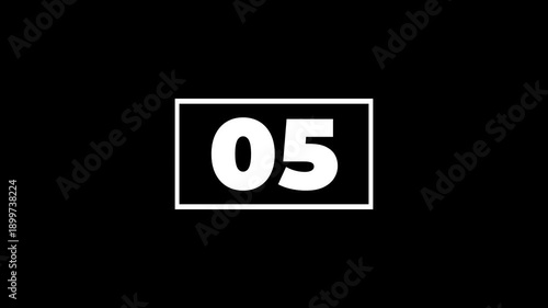 Ten seconds counter, 1 to 10 sec countup timer animation, 10 sec countup timer animation on black background.