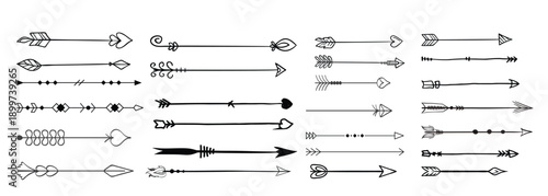 Vintage Arrow Vector Set – Retro Handcrafted Archery Arrow Collection with Minimal Line Art, Tribal and Decorative Styles Arrow Vector Set.