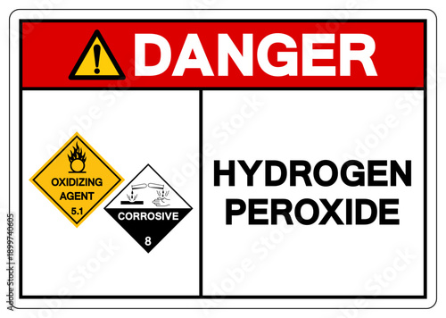 Danger Hydrogen Peroxide Symbol Sign, Vector Illustration, Isolate On White Background, Label.EPS10