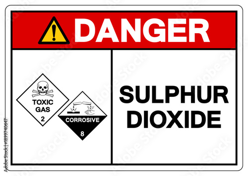 Danger Sulphur Dioxide Symbol Sign, Vector Illustration, Isolate On White Background, Label.EPS10