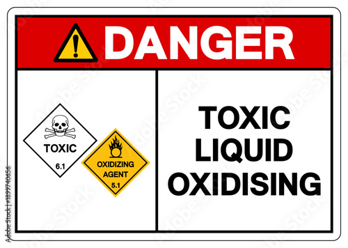 Danger Toxic Liquid Oxidising Symbol Sign, Vector Illustration, Isolate On White Background, Label.EPS10