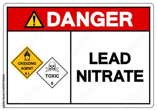 Danger Lead Nitrate Symbol Sign, Vector Illustration, Isolate On White Background, Label.EPS10