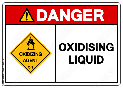 Danger Oxidising Liquid Symbol Sign, Vector Illustration, Isolate On White Background, Label.EPS10