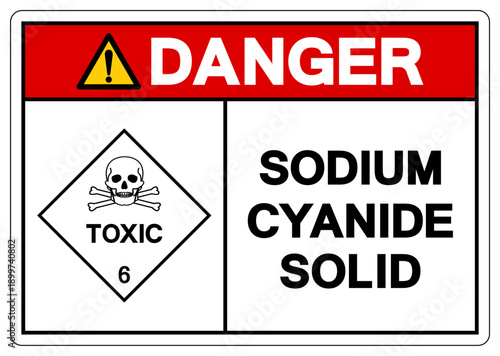 Danger Sodium Cyanide Solid Symbol Sign, Vector Illustration, Isolate On White Background, Label.EPS10