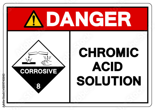 Danger Chromic Acid Solution Symbol Sign, Vector Illustration, Isolate On White Background, Label.EPS10