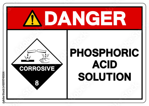 Danger Phosphoric Acid Solution Symbol Sign, Vector Illustration, Isolate On White Background, Label.EPS10