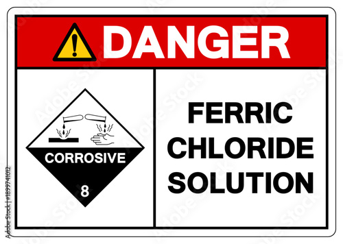 Danger Ferric Chloride Solution Symbol Sign, Vector Illustration, Isolate On White Background, Label.EPS10