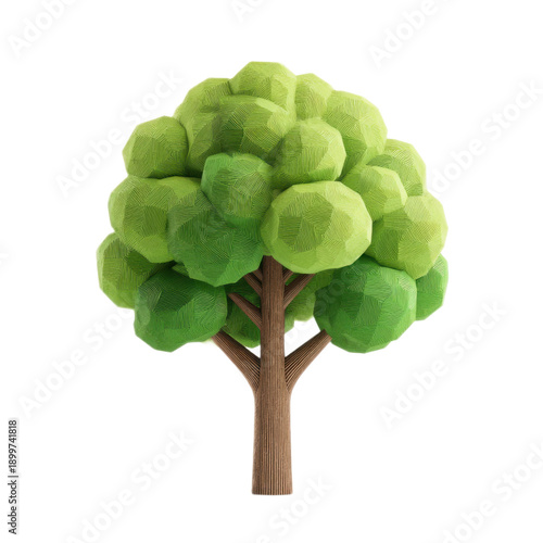 A tree made of paper is standing on a white background