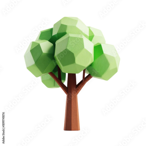 A tree made of cubes is shown on a white background
