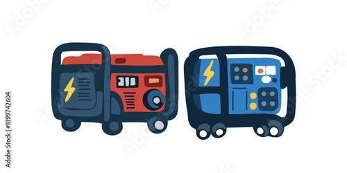 minimal two generator set clean vector graphic