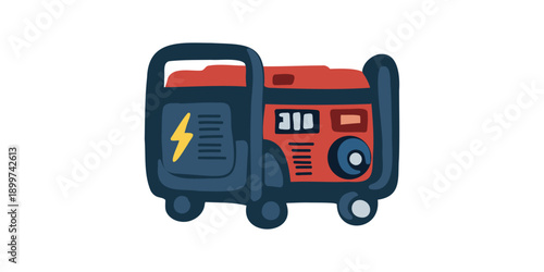 electric generator industrial power vector illustration