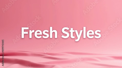 A serene pink fabric backdrop with the words 'Fresh Styles', suggesting modern elegance and simplicity for design projects.
