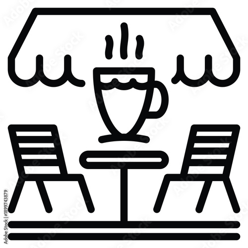 Cafe Icon Line Vector Illustration