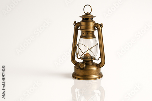 Vintage Oil Lantern on White Background
