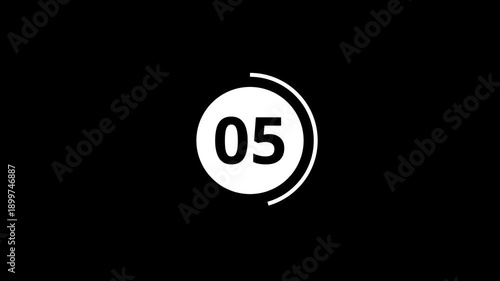 Ten seconds counter, 1 to 10 sec countup timer animation, 10 sec countup timer animation on black background.