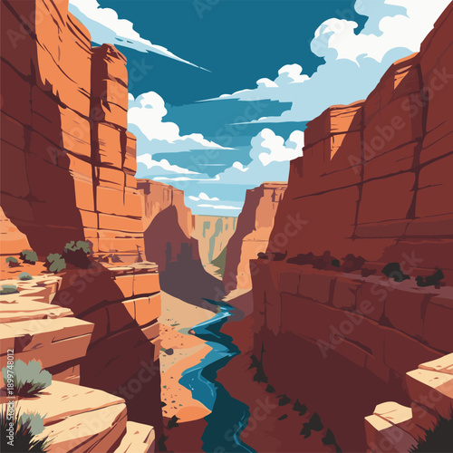 vector image of green canyon arizona in america