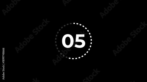 Ten seconds counter, 1 to 10 sec countup timer animation, 10 sec countup timer animation on black background.