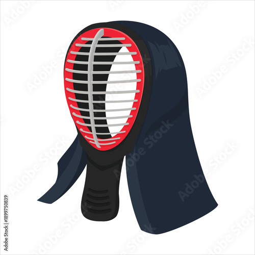 Kendo mask flat design vector illustration