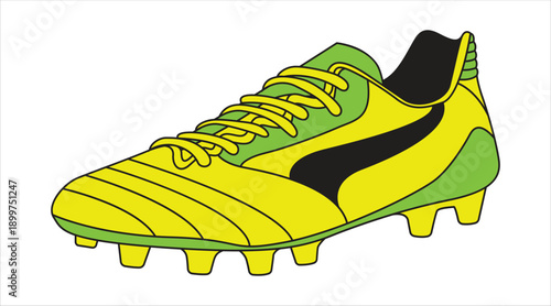 Soccer cleat sport shoe vector illustration flat design