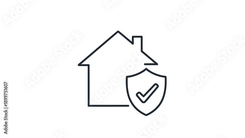 Secure home protection and insurance checkmark icon design