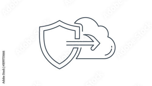 Shield protecting data transfer to cloud storage icon