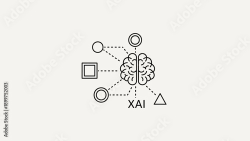 XAI artificial intelligence brain with connected data points