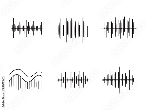 Waveform Audio Visualization Patterns Showing Different Sound Frequencies And Amplitudes