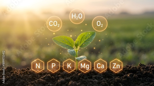 Plant growth with chemical elements and compounds