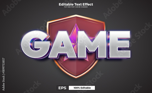 Game editable text effect in modern trend style