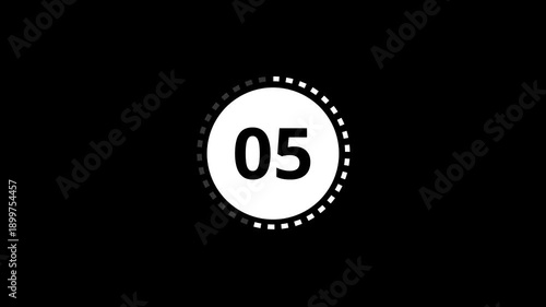 Ten seconds counter, 1 to 10 sec countup timer animation, 10 sec countup timer animation on black background.