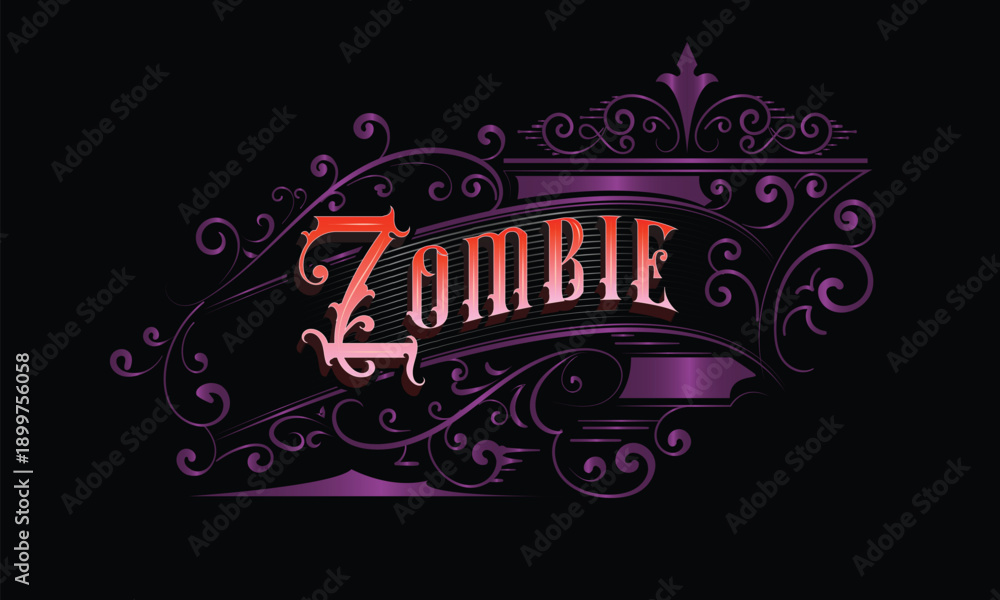 Obraz premium ZOMBIE lettering custom style design