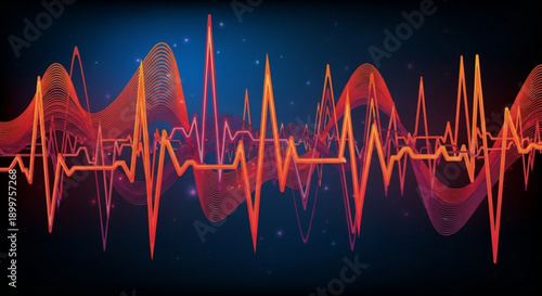 Abstract Concentric Circles Pulse Wave Background in Soft Muted Tones for Sound Technology and Data Visualization.