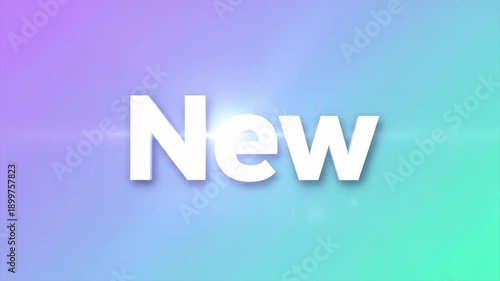 A modern, minimalistic design featuring the word 'New' on a blue and purple gradient background, suitable for website banners or app updates.
