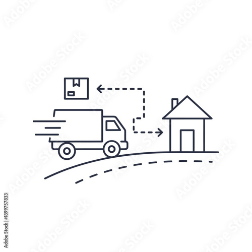 Package delivery and return service by truck to home