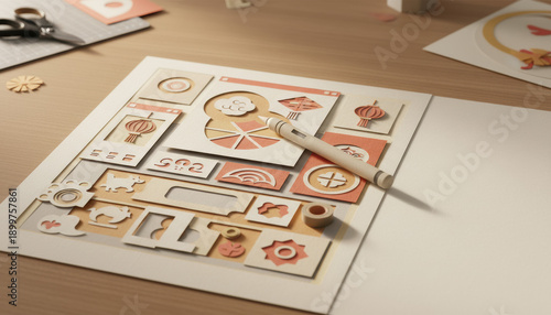 Culturally Integrated UI/UX Prototyping: Paper Cutout Model Representing Iterative Digital Design Strategy