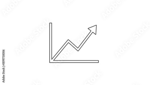 Simple outline line graph showing upward trend and growth
