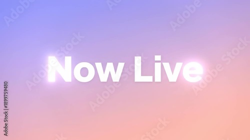 Vibrant gradient background with 'Now Live' text, suitable for modern presentations, events, and announcements.
