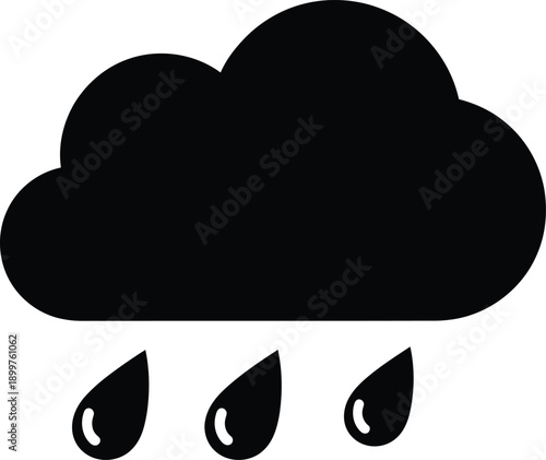 Rain cloud with falling raindrops weather precipitation