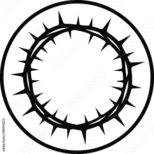 Crown of thorns circle icon representing christianity