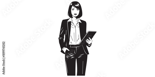business woman silhouette illustration design, silhouette editable silhouette
