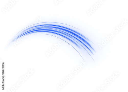 Blue neon tunnels expand smoothly, leaving radiant motion trails that convey high-tech futuristic energy. png