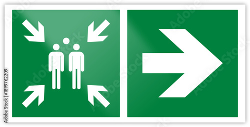 Emergency Assembly Point Directional Sign – Right or left Arrow Safety Symbol