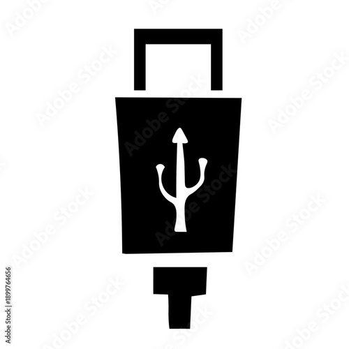 USB charging cable icon simple monochrome vector
USB充電ケーブルのモノクロアイコン